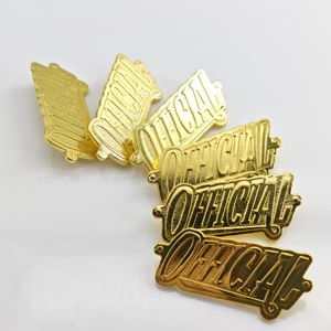 Étiquettes de vêtements et étiquettes typographiques en métal doré gravées au laser, 3D en relief, lavables, pour vestes et vêtements - Product Image 6