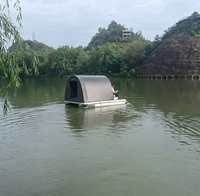 Nouvelle conception de bateau flottant gonflable imperméable avec tente amovible, propulsion électrique, maison flottante de loisirs pour la pêche en rivière et en lac