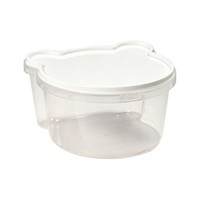 Lonchera Transparente para Niños con Forma de Oso PP5, con Tapa, 770 ml, Contenedor Transparente para Almacenamiento de Alimentos, Apto para Microondas, a Prueba de Fugas, con Diseño de Dibujos Animados