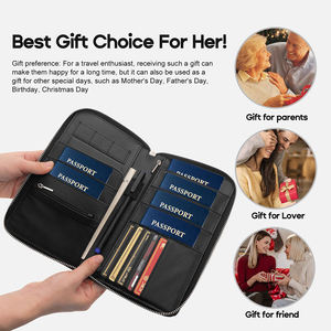 ที่ใส่พาสปอร์ตแบบมีช่องป้องกันการเก็บมีดีไซน์อเนกประสงค์ทำจาก PU กันน้ำเหมาะสำหรับเป็นของขวัญเป็นคู่ - Product Image 5
