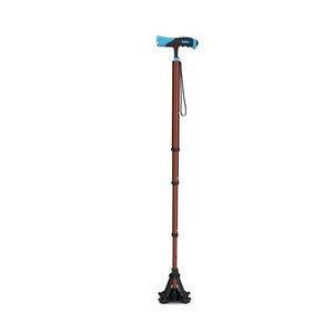 Elderly <b>Walking</b> <b>Stick</b> Aluminum Alloy Lightweight Telescopic With Light Four Legged Non Slip Armrest - Product Image 2