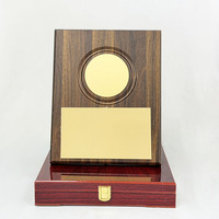 Boîte à certificat en bois brun plaqué or personnalisée 20x25cm, plaque en bois pour récompenses MH-T20