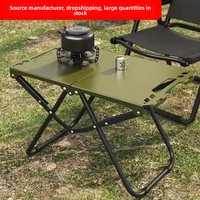 Table pliante tactique d'extérieur soigneusement sélectionnée - Table rectangulaire portable en acier au carbone pour le camping et les pique-niques