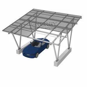 OEM perumahan panel fotovoltaik tahan air sistem pemasangan tenaga surya aluminium mobil struktur tempat parkir surya