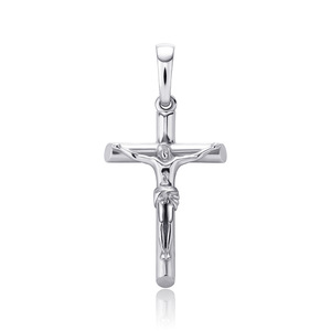 Großhandel Modeschmuck Silber vergoldet massiv Sterling Silber Punk Kruzifix Cross Charm Anhänger Halskette - Product Image 3