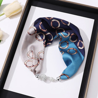 Nouvelle Écharpe en Soie à Boucle Magnétique, Pendentif Polyvalent, Collier Multifonctionnel, Foulard sans Nœuds, Écharpe en Soie Très Vendue