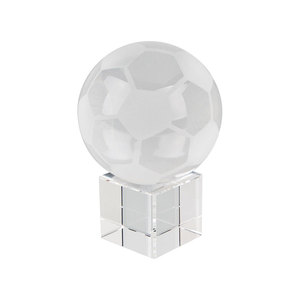 Sfera di Cristallo a Forma di Pallone da Calcio 80mm con Base, Ornamento Decorativo in Vetro - Product Image 1