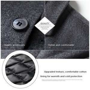 Trench-coat en <span class=keywords><strong>laine</strong></span> pour hommes en gros 50% <span class=keywords><strong>laine</strong></span> 50% polyester <span class=keywords><strong>cachemire</strong></span> long pardessus personnalisé respirant confortable chaud élégant - Product Image 6