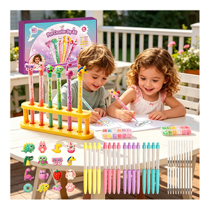Kit de stylos à sable liquide éducatif pour enfants, fournitures d'artisanat, paillettes, perles, pinces, entonnoir, cadeau d'anniversaire, boîte de récompenses scolaires - Product Image 2