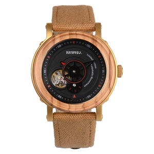 New Type Wooden Quartz <b>Watch</b> Men's Seagull Automatic Movement Sport <b>Watch</b> with Visible <b>case</b> Back Wood Mechanical <b>Watches</b> - Product Image 4