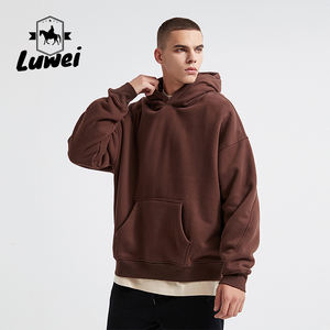 Sudaderas con capucha de algodón 100% de gran tamaño pesado de alta calidad para hombres logotipo personalizado bolsillo con capucha sólido de talla grande incluido otoño lavado - Product Image 1