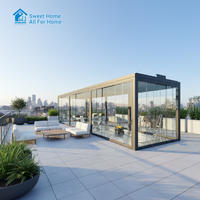 Pergola bioclimatique en aluminium Sweet Home avec commande motorisée, toit à lamelles rétractables, toit solide, auvent personnalisé pour balcon, terrasse extérieure