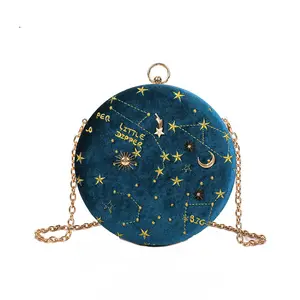 2023 fashion trendy luxury Women Ladies Female Feast Banquet Party clutch Purse Dinner best designer round velvet evening bags