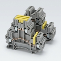 Bloc de jonction double niveau SUPU TUD2.5-2 à fixation sur rail DIN, connexion à ressort, 11-20 AWG pour câblage haute densité