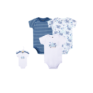 Piccolo Tesoro del Commercio All'ingrosso Vestiti Del Bambino Appena Nato Maniche Corte Pagliaccetto Del Bambino Del Cotone Set con Cravatta - Product Image 6