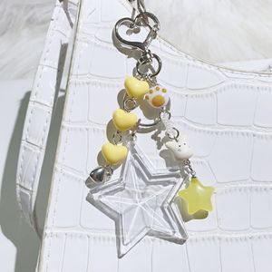 พวงกุญแจรูปดาวอะคริลิกอเนกประสงค์น่ารักหวานๆสำหรับถ่ายรูปเด็กผู้หญิงกระเป๋าพวงกุญแจรูปหัวใจห้อยตกแต่งรถคอลเลกชันพวงกุญแจยาง - Product Image 5