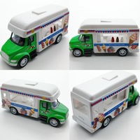 Logotipo Personalizado 1:87 Metal RV ambulancia negro Express camión helado camión ciudad coche camión modelo Diecast coche de juguete para regalo