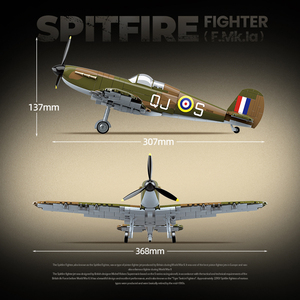 Véhicules de combat de la Seconde Guerre mondiale de l'Aviation militaire, figurines de soldats à construire, avion de chasse <span class=keywords><strong>Spitfire</strong></span>, jouets éducatifs en plastique à monter soi-même pour enfants - Product Image 5
