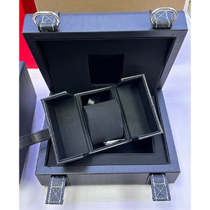 High-Quality <b>Black</b> Watch Presentation <b>Box</b> with Custom Logo, Elegant Luxury Heritage Designer Watch Display Case - Product Image 1