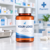 Flacon en plastique PET ambré fiable de 120 ml pour capsules, conteneur de médicaments et pilules, service d'étiquetage personnalisé pour l'emballage de compléments alimentaires