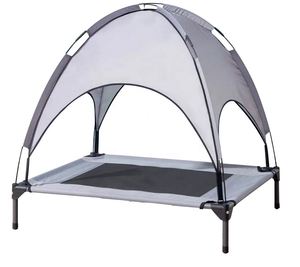 Outdoor Travel Pet Camping Pet <strong>Bed</strong> Collapsible <strong>Metal</strong> Frame Raised <strong>Dog</strong> <strong>Bed</strong> Portable Elevated <strong>Dog</strong> <strong>Bed</strong> With Canopy - Product Image 1