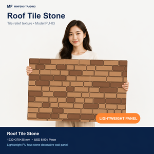 Panel <span class=keywords><strong>de</strong></span> Pared <span class=keywords><strong>de</strong></span> Poliuretano Impermeable, Revestimiento Decorativo 3D <span class=keywords><strong>de</strong></span> Ladrillo Sintético <span class=keywords><strong>para</strong></span> Paredes Exteriores - Product Image 2