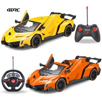Voiture télécommandée 4DRC 1:14, modèle de simulation avec portes ouvrantes, 5 canaux, drift haute vitesse, véhicule sport électrique, jouet RC 27 MHz
