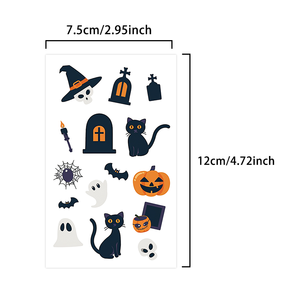 Autocollant de <span class=keywords><strong>tatouage</strong></span> temporaire d'Halloween, <span class=keywords><strong>chat</strong></span> <span class=keywords><strong>noir</strong></span> de dessin animé, <span class=keywords><strong>tatouage</strong></span> imperméable pour <span class=keywords><strong>le</strong></span> visage, <span class=keywords><strong>le</strong></span> bras, <span class=keywords><strong>le</strong></span> corps - Product Image 5