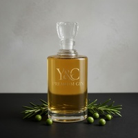 Luxe 500ml Super-flint fles decanter met aangepaste kleur logo doosverpakking, heldere likeur whisky brandewijn groothandel