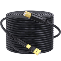 Nuevo Cable AM a BM con Revestimiento de Nailon y Chapado en Oro OEM, Cable USB 2.0 2 en 1 de 5w para Impresora, Venta al Por Mayor