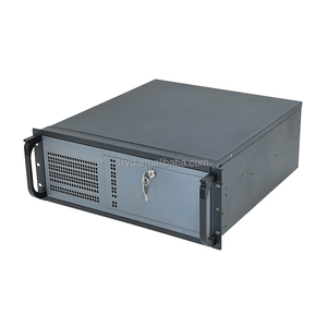 Châssis de contrôle industriel 4U Coque d'ordinateur en nuage Armoire en alliage d'aluminium ATX Panneau latéral monté en rack Fenêtre Ports USB Bureau - Product Image 2