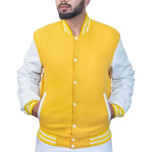 Men's Varsity <b>Jacket</b> Wool Blend Leather Sleeve Preppy Style College <b>Jacket</b> XXS-5XL - Product Image 1