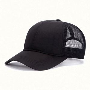 Wholesale Sun Hat Solid Color 6 Panel Breathable <b>Net</b> Summer Quick Dry <b>Mesh</b> Baseball Cap Polyester - Product Image 3