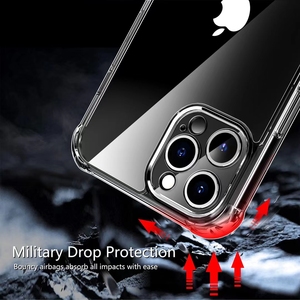 Alta calidad 1,5mm TPU PC 2 en 1 funda de parachoques silicona transparente característica a prueba de golpes Compatible con <span class=keywords><strong>iPhone</strong></span> 11 <span class=keywords><strong>Pro</strong></span> <span class=keywords><strong>Max</strong></span> 12 XR <span class=keywords><strong>X</strong></span> XS 8 7 6 PU - Product Image 2