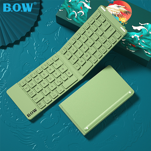 Factory Direct Sale  Ultra Thin Fashion Durable Portable Rechargeable Mini Wireless BT Folding Keyboard
