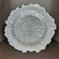 Vente en Gros Assiettes de Présentation Élégantes en Acrylique Or pour Mariage, Chargeurs Dorés Récif pour Dîner