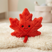 Peluche Mascotte Feuille d'Érable Douce au Toucher, Jouet en Peluche Moelleux et Confortable pour Enfants, Cadeau de Saint-Valentin, Logo Personnalisé, Vente en Gros