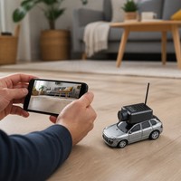 Voiture RC rapide avec caméra 1:64, télécommande, caméra WiFi 720P, jouet pour enfants avec étui de transport, application photo/vidéo/VR pour garçons