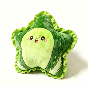 Almohada de peluche de repollo personalizable, cojín de repollo con forma de estrella, almohada decorativa de repollo verde con forma de estrella, estilo cottagecore vegetal - Product Image 1