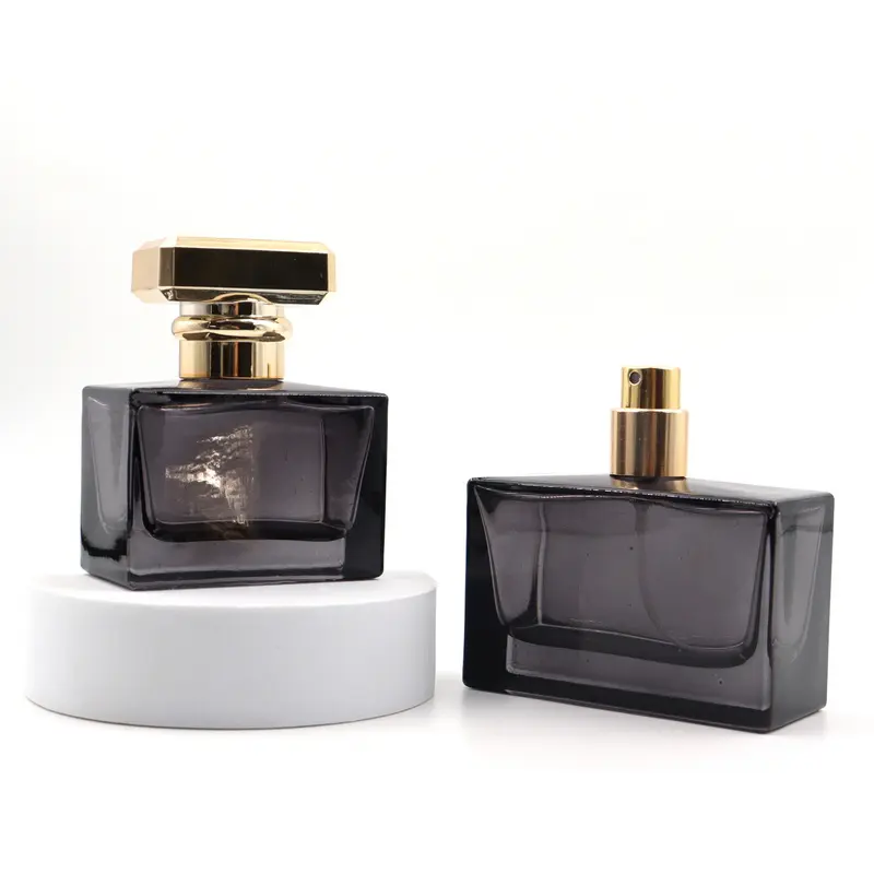 Black Square 30 ml 50ml Perfume Bottles Spray Glass Vazio Frasco De Perfume Com Embalagem De Caixa E Tampa Personalizada