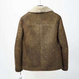 <span class=keywords><strong>NAF</strong></span> OEM Mens Classical Cozy Lamb Shearling Bomber Chaqueta de cuero con la mejor calidad Buen precio - Product Image 5