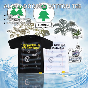 <span class=keywords><strong>Camiseta</strong></span> de Manga Corta Estampada para Hombre ALOC, 100% Algodón, Transpirable, Corte Regular - Product Image 4