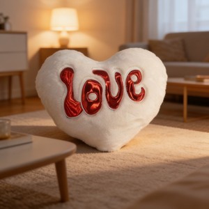 Vente en gros d'usine : Adorable coussin en peluche en forme de cœur, poupée en peluche douce pour filles, idéal pour la Saint-Valentin ou comme cadeau de mariage - Product Image 2