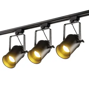 Lâmpada led para teto, loft preto retrô, para lojas, decorativa, e27, holofotes, industrial, vintage, para pista