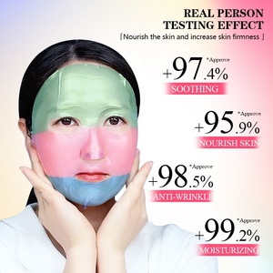 Masque facial hydrogel cristallin au collagène tropical Marque Blanche 3 couleurs Apaisant, régulateur de sébum, hydratant, illuminateur, végétalien, pour peaux grasses et sèches - Product Image 2