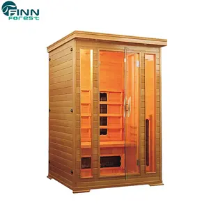 Sauna de madera roja para 3 personas, sauna de infrarrojo lejano, a precio de fábrica
