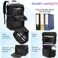 Sac à dos isotherme en polyester pour le déjeuner, avec compartiment pour ordinateur portable 17 pouces, grande capacité, pour voyage, travail, pique-nique