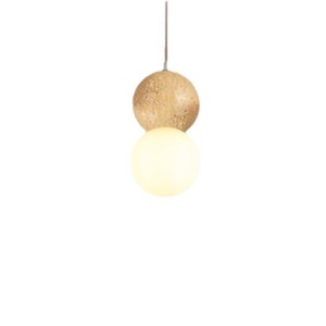Lampe suspendue en pierre naturelle jaune, LED, hauteur réglable, luminaire pour la maison - Product Image 5