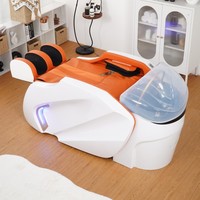 Fauteuil de massage électrique en acier inoxydable avec lumière LED, appui-tête inclinable, construction durable, design moderne pour salon et spa