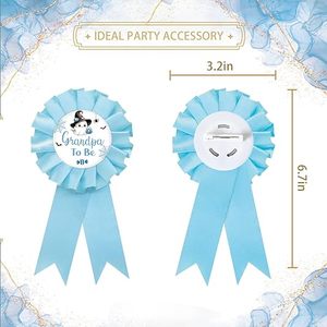 Pin <span class=keywords><strong>de</strong></span> hojalata <span class=keywords><strong>de</strong></span> fantasma <span class=keywords><strong>de</strong></span> Halloween para futura abuela y pin para futuro abuelo, botón <span class=keywords><strong>de</strong></span> revelación <span class=keywords><strong>de</strong></span> <span class=keywords><strong>género</strong></span> para baby shower con fantasma y roseta azul - Product Image 4